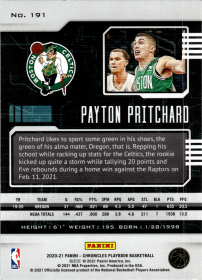 Payton Pritchard - Panini Chronicles Playbook 2020-21, Nr. 191