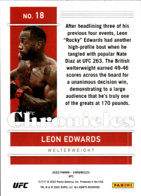 Leon Edwards - Panini Chronicles UFC Base Set 2022, Nr. 18 – Bronze