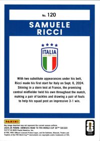 Samuele Ricci - Panini Donruss FIFA Road to World Cup Base Set 2025-26, Nr. 120