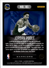 Jordan Poole - Panini Illusions Base Set 2020-21, Nr. 81