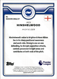 Jack Hinshelwood - Topps Flagship Premier League Base Set 2026-27, Nr. 81