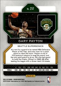 Gary Payton - Panini Prizm Base Set 2021-22, Nr. 257
