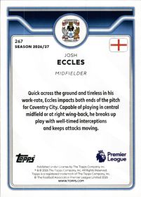 Josh Eccles - Topps Flagship Premier League Base Set 2026-27, Nr. 267 – Rookie Card