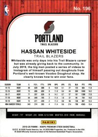 Hassan Whiteside - Panini Hoops Premium Stock Base Set 2019-20, Nr. 196