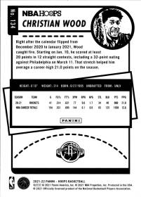 Christian Wood - Panini Hoops Base Set 2021-22, Nr. 134