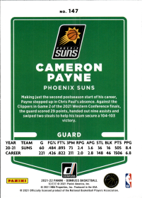 Cameron Payne - Panini Donruss Base Set 2021-22, Nr. 147