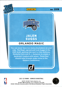 Jalen Suggs - Panini Donruss Rated Rookie 2021-22, Nr. 229 – Bronze