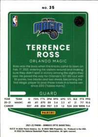Terrence Ross - Panini Donruss Optic Base Set 2021-22, Nr. 35