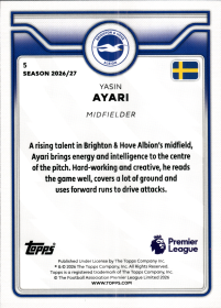 Yasin Ayari - Topps Flagship Premier League Future Stars 2026-27, Nr. 5