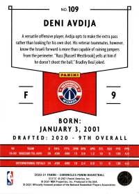 Deni Avdija - Panini Chronicles Panini 2020-21, Nr. 109
