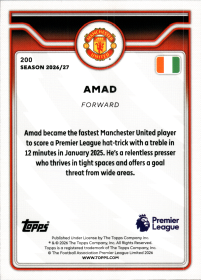 Amad - Topps Flagship Premier League Base Set 2026-27, Nr. 200