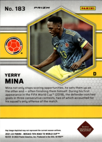 Yerry Mina - Panini Mosaic FIFA Road to World Cup Base Set 2021-22, Nr. 183 – Mosaic