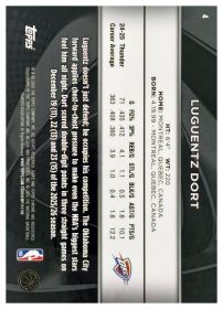 Luguentz Dort - Topps Chrome Black Base Set 2025-26, Nr. 4 – Nummeriert, Purple Refractor