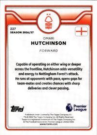 Omari Hutchinson - Topps Flagship Premier League Base Set 2026-27, Nr. 227