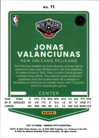 Jonas Valanciunas - Panini Donruss Optic Base Set 2021-22, Nr. 71
