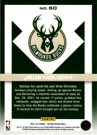 Jrue Holiday - Panini Recon Base Set 2021-22, Nr. 60