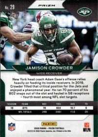 Jamison Crowder - Panini Prizm Base Set 2020, Nr. 29 – Orange Ice