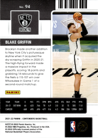 Blake Griffin - Panini Contenders Season Ticket 2021-22, Nr. 94