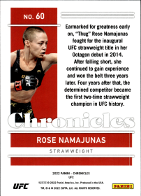Rose Namajunas - Panini Chronicles UFC Base Set 2022, Nr. 60