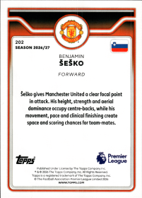 Benjamin Šeško - Topps Flagship Premier League Base Set 2026-27, Nr. 202