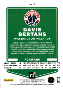 Davis Bertans - Panini Donruss Base Set 2021-22, Nr. 3