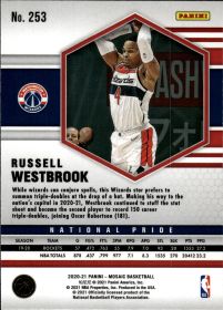 Russell Westbrook - Panini Mosaic National Pride 2020-21, Nr. 253 – Insert
