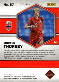 Morten Thorsby - Panini Mosaic FIFA Road to World Cup Base Set 2021-22, Nr. 57 – Silver