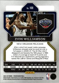 Zion Williamson - Panini Prizm Base Set 2021-22, Nr. 108