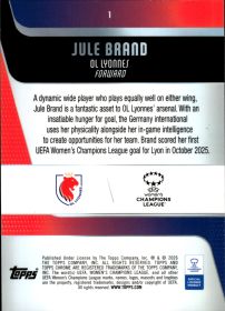 Jule Brand - Topps Chrome UEFA Women's Champions League Base Set 2025-26, Nr. 1