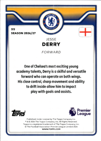 Jesse Derry - Topps Flagship Premier League Base Set 2026-27, Nr. 99 – Rookie Card