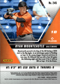 Ryan Mountcastle - Panini Mosaic Base Set 2021, Nr. 245 – Rookie Card