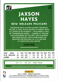 Jaxson Hayes - Panini Donruss Base Set 2020-21, Nr. 43