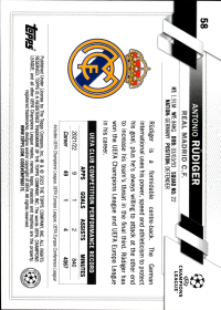 Antonio Rüdiger - Topps Chrome UEFA Club Competitions Base Set 2022-23, Nr. 58