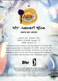 Sir'Jabari Rice - Topps G League Base Set 2024-25, Nr. 85