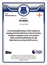 Dwight McNeil - Topps Flagship Premier League Base Set 2026-27, Nr. 129