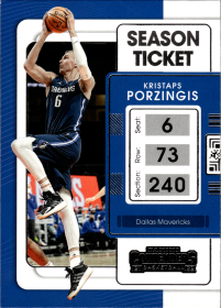 Kristaps Porzingis - Panini Contenders Season Ticket 2021-22, Nr. 38