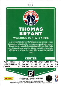 Thomas Bryant - Panini Donruss Base Set 2021-22, Nr. 7