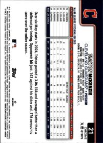 Triston McKenzie - Topps Chrome Base Set 2025, Nr. 21