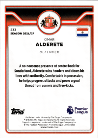 Omar Alderete - Topps Flagship Premier League Base Set 2026-27, Nr. 233