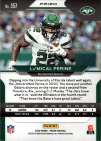 La'Mical Perine - Panini Prizm Base Set 2020, Nr. 357 – Rookie Card, Orange Ice