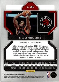 OG Anunoby - Panini Prizm Base Set 2021-22, Nr. 206
