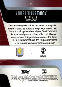 Youri Tielemans - Topps UEFA Club Competitions Base Set 2025-26, Nr. 8