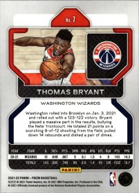 Thomas Bryant - Panini Prizm Base Set 2021-22, Nr. 7