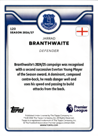 Jarrad Branthwaite - Topps Flagship Premier League Base Set 2026-27, Nr. 120