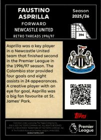Faustino Asprilla - Topps Match Attax Premier League Retro Threads 2025-26, Nr. 394