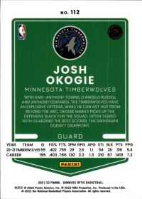 Josh Okogie - Panini Donruss Optic Base Set 2021-22, Nr. 112
