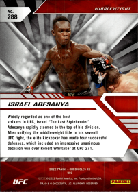 Israel Adesanya - Panini Chronicles UFC XR 2022, Nr. 288