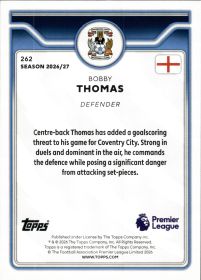 Bobby Thomas - Topps Flagship Premier League Base Set 2026-27, Nr. 262 – Rookie Card