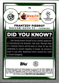 Frantzdy Pierrot - Topps Merlin Chrome UEFA Club Competitions Base Set 2022-23, Nr. 73 – Rookie Card