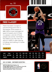 Fred VanVleet - Panini Contenders Season Ticket 2021-22, Nr. 11